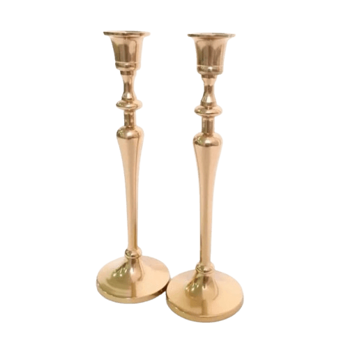 ALUMINIUM TAPER CANDLE HOLDER SET OF 2